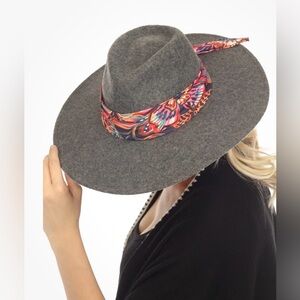 Johnny Was Jade felt hat in charcoal